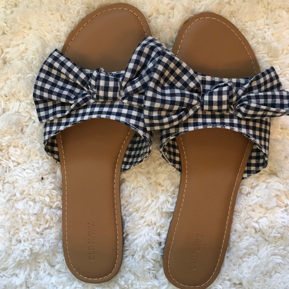 Old Navy Shoes - Old Navy Gingham Bow Sandals